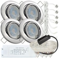 LED Einbaustrahler „Tomas“ – 12V, 3W, schwenkbar, GU5.3 MR16, inkl. AMP-System & Trafo