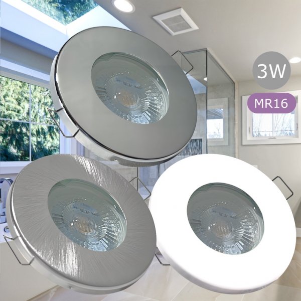 LED Bad Einbaustrahler Aqua65 12V MR16 | IP65 | 3W 250lm | Dusche & Feuchtraum