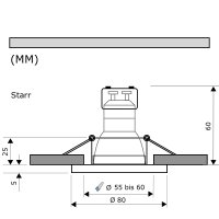 Dimmbarer LED Einbaustrahler TOM 230V • GU10 6W • Ø 80 mm • Warmweiß