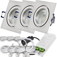 12V LED Einbaustrahler Set Marin IP44 3er Set 3W GU5.3...