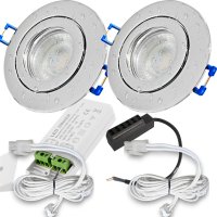 12V LED Einbaustrahler Set Marina IP44 2er Set 5W GU5.3...