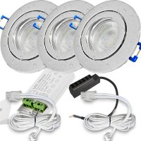 12V LED Einbaustrahler Set Marina IP44 3er Set 5W GU5.3...