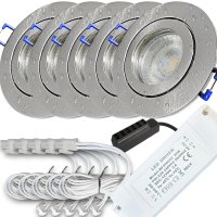 12V LED Einbaustrahler Set Marina IP44 5er Set 5W GU5.3...