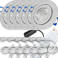 12V LED Einbaustrahler Set Marina IP44 6er Set 5W GU5.3...