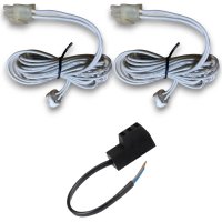 12V LED Einbaustrahler Set Marin IP44 2er Set 5W GU5.3 MR16 120cm AMP Kabel inkl. Trafo