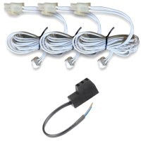 12V LED Einbaustrahler Set Marin IP44 3er Set 5W GU5.3 MR16 120cm AMP Kabel inkl. Trafo