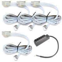 12V LED Einbaustrahler Set Marin IP44 4er Set 5W GU5.3 MR16 120cm AMP Kabel inkl. Trafo