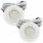 2er Set Flache LED-Möbel-Spots New Lina IP44, 12V, 2,2W, inklusive Plug & Play Trafo. Weiß
