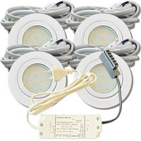 4er Set Flache LED-Möbel-Spots New Lina IP44, 12V,...