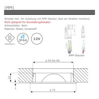5er Set Flache LED-Möbel-Spots New Lina IP44, 12V, 2,2W, inklusive Plug & Play Trafo. Weiß