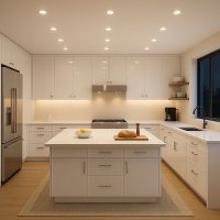 5er Set Flache LED-Möbel-Spots New Lina IP44, 12V, 2,2W, inklusive Plug & Play Trafo. Weiß