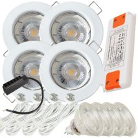 LED Einbaustrahler „Tom“ – 12V, 3W, GU5.3 MR16, inkl. AMP-System & Trafo