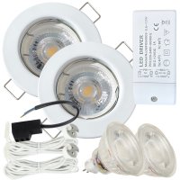 LED Einbaustrahler „Tom“ – 12V, 3W, GU5.3 MR16, inkl. AMP-System & Trafo