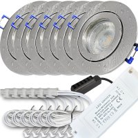 6er Set = 12Volt Bad Einbaustrahler Marina | IP44 | 3W |...