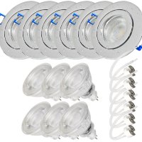 6er Set = 12Volt Bad Einbaustrahler Marina | IP44 | 3W | MCOB LED | inklusive LED Trafo 20Watt
