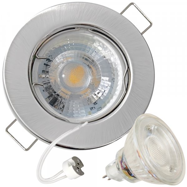 LED Einbaustrahler „Tom“ – 12V, 3W, GU5.3 - MR16 Fassung - Silber