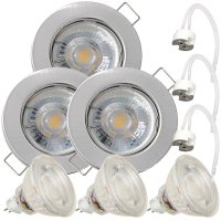 LED Einbaustrahler „Tom“ – 12V, 3W, GU5.3 - MR16 Fassung - Silber