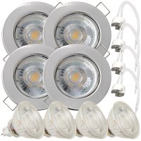 LED Einbaustrahler „Tom“ – 12V, 3W, GU5.3 - MR16 Fassung - Silber