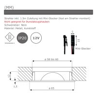 LED Möbelspot 12V Mila ultraflach 11mm – flacher Einbaustrahler für Möbel & Vitrinen