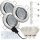 3er LED Einbaustrahler „Tomas“ – 12V, 3W, schwenkbar, GU5.3 MR16, inkl. AMP-System & Trafo