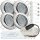4er LED Einbaustrahler „Tomas“ – 12V, 3W, schwenkbar, GU5.3 MR16, inkl. AMP-System & Trafo