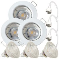 LED Einbaustrahler „Tom“ – 12V, 3W, GU5.3 - MR16 Fassung - Weiss