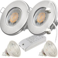 2er Set - LED Bad Einbaustrahler Aqua65 12V MR16 | IP65 |...