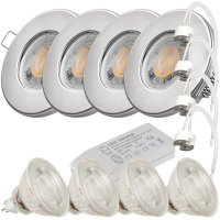 4er Set - LED Bad Einbaustrahler Aqua65 12V MR16 | IP65 |...