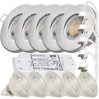 5er Set - LED Bad Einbaustrahler Aqua65 12V MR16 | IP65 |...