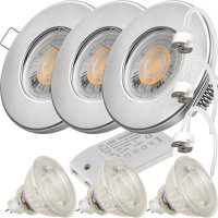 3er Set - LED Bad Einbaustrahler Aqua65 12V MR16 | IP65 |...