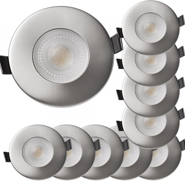 10er Set LED-Einbauleuchte IP65 – 4,9W, 500 Lumen | Ideal für Bad & Feuchträume
