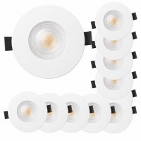 10er Set LED-Einbauleuchte IP65 – 4,9W, 500 Lumen |...