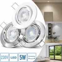 2er LED Einbaustrahler „Tomas“ – 12V, 5W, schwenkbar, GU5.3 MR16, inkl. AMP-System & Trafo
