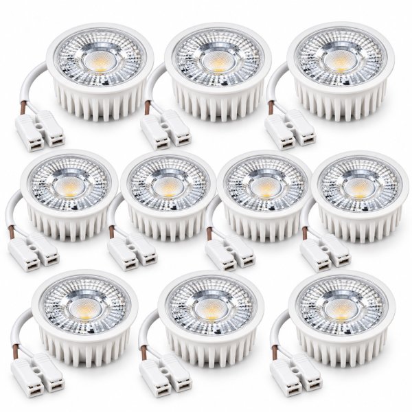 10er Set MCOB LED-Modul, 5Watt, 400 Lumen, 230Volt, 50 x 25mm, Neutralweiss, 4000Kelvin