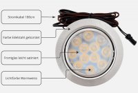 6er Set / Flache LED Einbauspots Lina / 12Volt / 3W / Kabelbaum / Stecker/ Verteilerleiste / LED Trafo / Einbautiefe nur 12mm