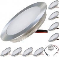 9er Set SMD Bodeneinbauspots 12Volt + LED Rundtrafo....
