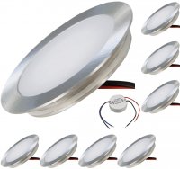 8er Set SMD Bodeneinbauspots 12Volt + 2 x LED Rundtrafo. Für Laminat, Parkett, Fliesen usw. Begehbar - IP67. Abwaschbar.