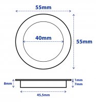 6er Set SMD Bodeneinbauspots 12Volt + 2 x LED Rundtrafo. Für Laminat, Parkett, Fliesen usw. Begehbar - IP67. Abwaschbar.