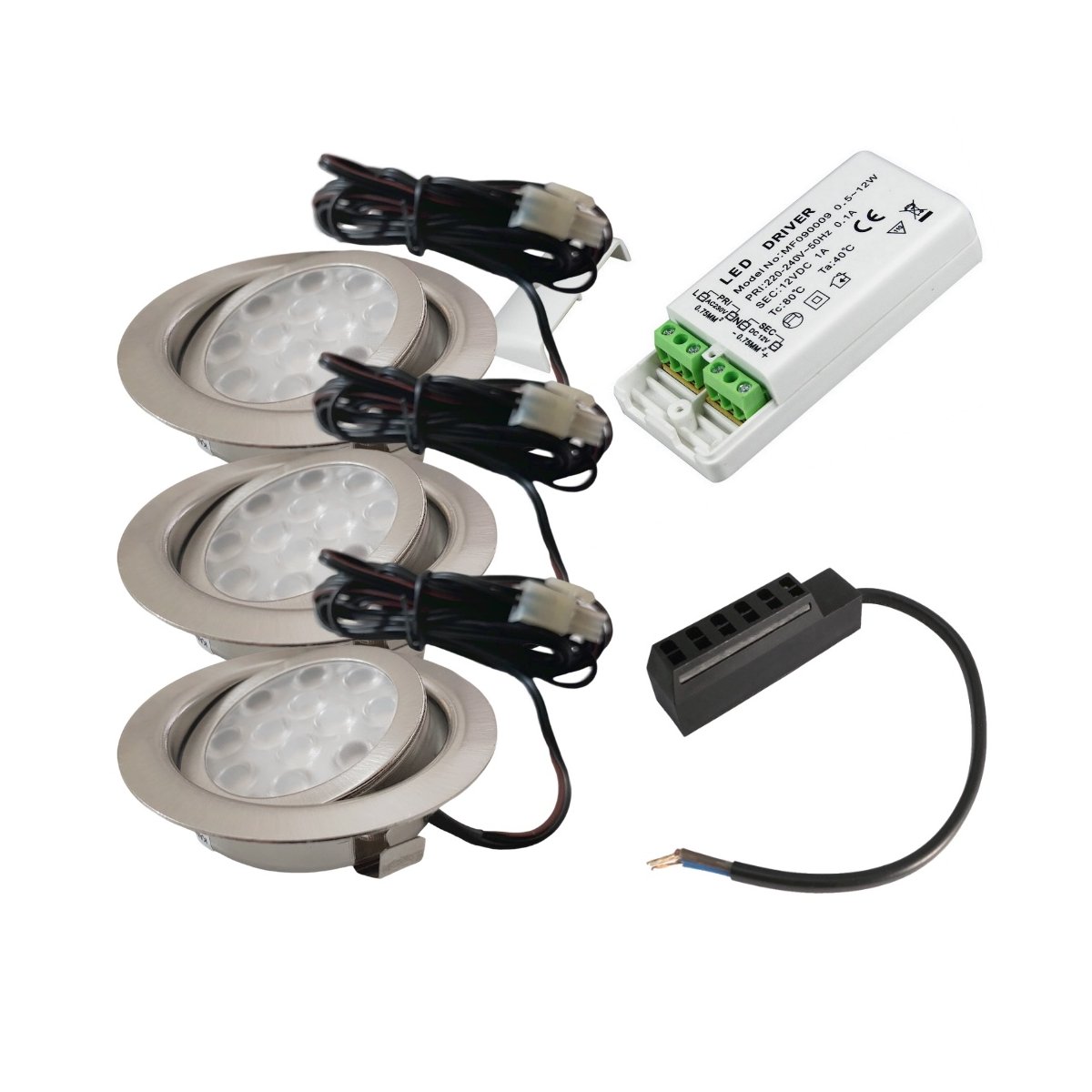 LED Positionsleuchte weiß 12-36V oval mit Kabelanschluss - WAMO