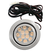 4er Set LED Einbaustrahler Alina 12Volt 3W plus 15W LED Treiber, Zuleitung und AMP Verteiler. Schwenkbar. ET=22mm