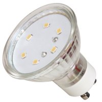 SMD LED Leuchtmittel 230Volt - 3Watt - WARMWEISS 3000Kelvin - 120&deg; Abstrahlwinkel - Sockel Gu10