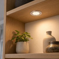 2er Set / Flache LED Einbauspots Lina / 12Volt / 3W / LED Trafo /  230V Netzkabel für schaltbare Steckdosen