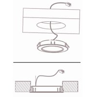 4er Set / Flache LED Einbauspots Lina / 12Volt / 3W / Kabelbaum / Stecker/ Verteilerleiste / LED Trafo / Schnurschalter