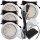 4er Set / Flache LED Einbauspots Lina / 12Volt / 3W / Kabelbaum / Stecker/ Verteilerleiste / LED Trafo / Schnurschalter