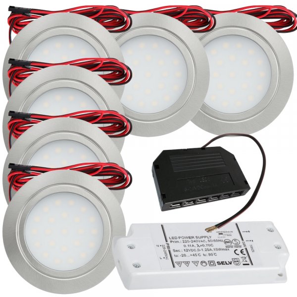 6er Set mit 15W LED Trafo