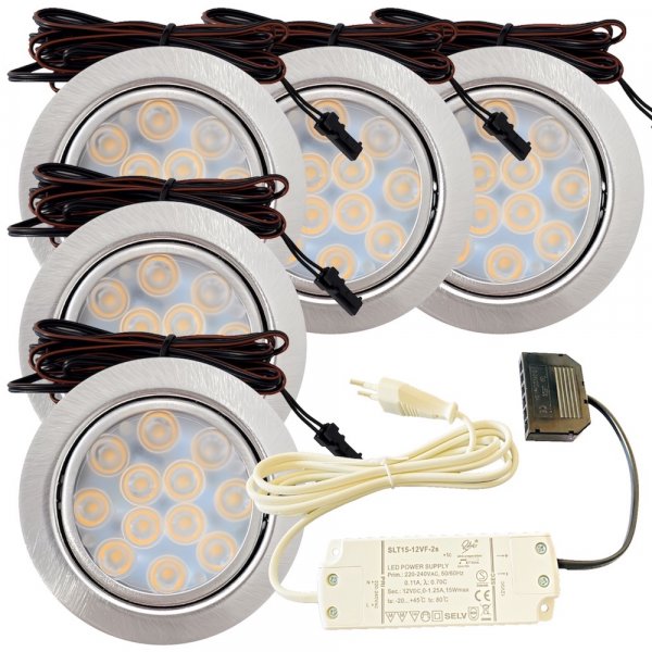 5er Set mit LEDTrafo + 230V Zuleitung