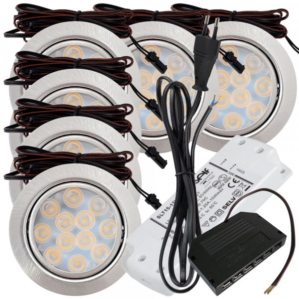 6er Set mit LED Trafo + 230V Zuleitung