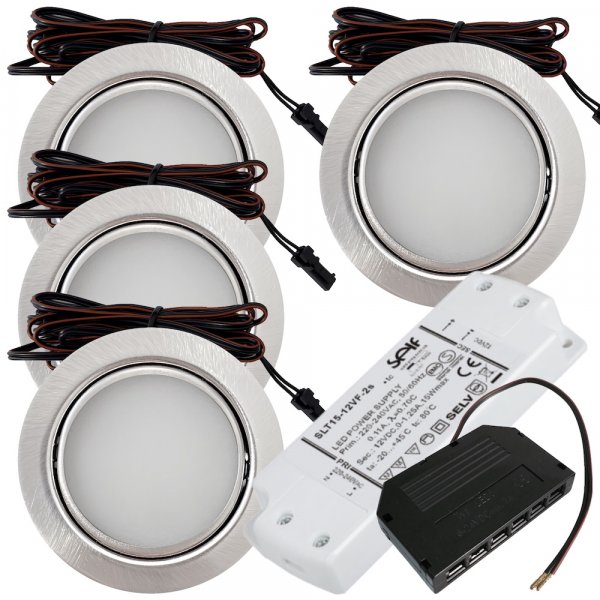 4er Set mit 12W LED Trafo