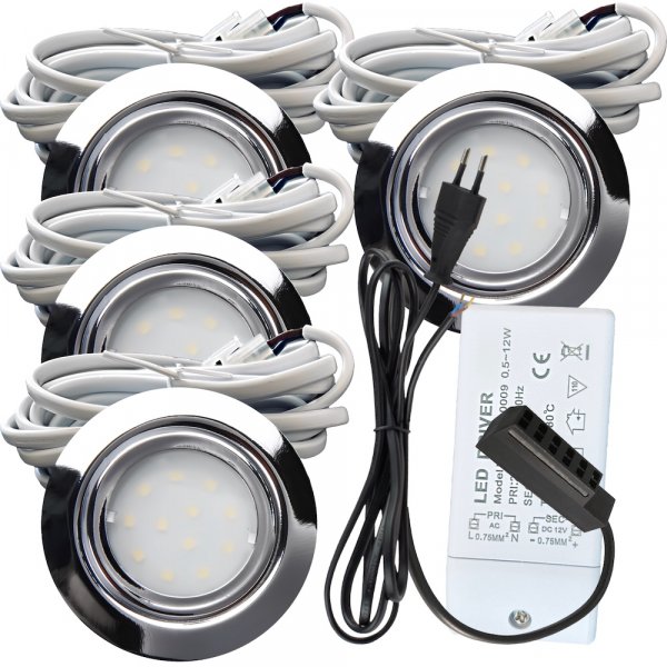 4er Set - 12W LED Trafo - 230V Zuleitung