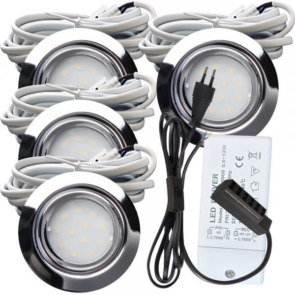 4er Set - 12W LED Trafo - 230V Schnurschalter